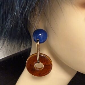 Rachel Comey  X Target Elegant Blue and Brown Earrings